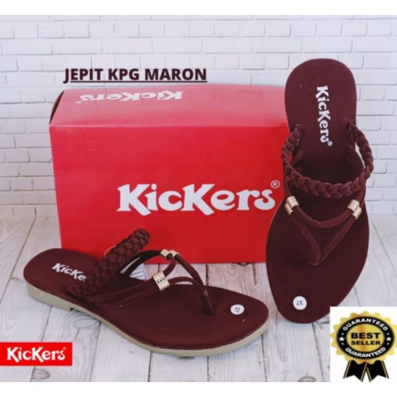 sandal japit wanita Kickers // sandal teplek kepang wanita //!sandal flat