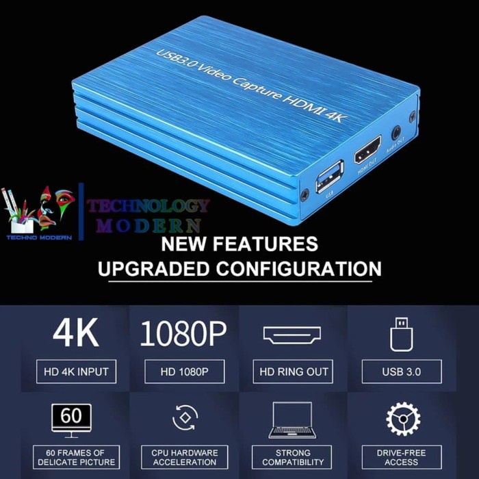 4K HDMI to USB 3.0 Video Capture 1080P (ada Mic Input + Audio out)