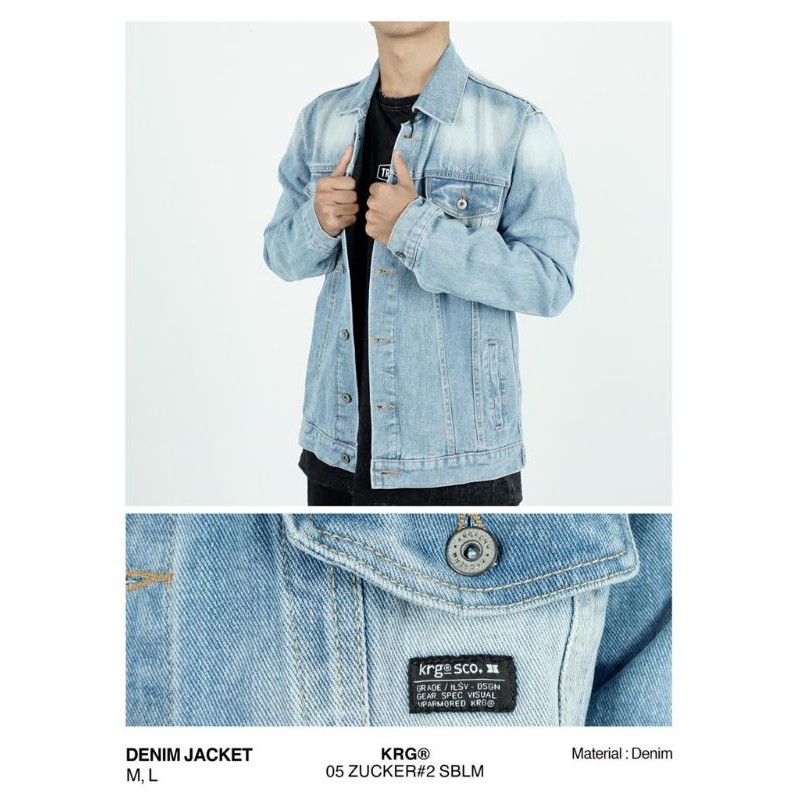jaket jeans distro original bio bleach KRGR