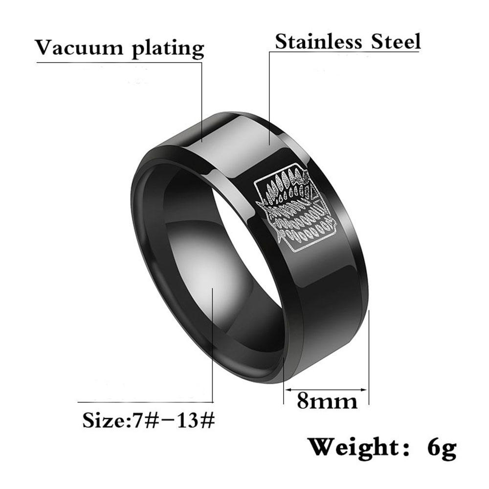 Cincin Desain Anime Attack on Titan Bahan Stainless Steel Untuk Pria