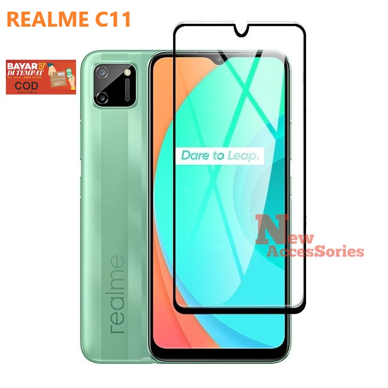 ANTI GORES REALME C11 2020 TEMPERED GLASS FULL COVER ANTI GORES KACA HP REALME C11