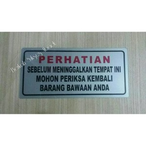 

Sticker stiker mika / signage PERHATIAN 9,5 cm x 20 cm