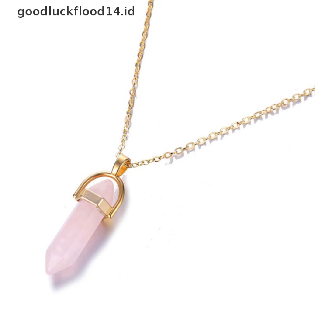 [OOID] 1pcs Natural Crystal Stone Collarbone Necklace Stone Volcanic Rock Pendant ID