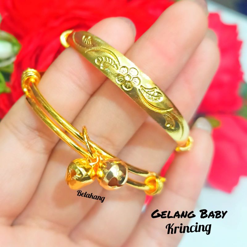 TITANIUM Gelang krincing Baby Desain ukir Jepara Gold 24k anti karat termurah berkualitas