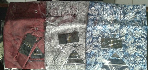 [gridline - S147 Brown Navy & S121] Kemeja Batik Slimfit Pria Katun Lengan Pendek Simpel M-xl