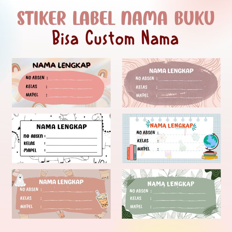 

Sticker Nama Buku || Custom Nama || Perlengkapan Sekolah