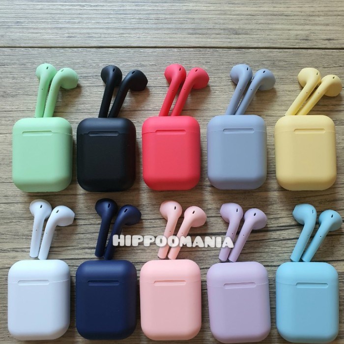 WIRELESS AIRPOD i12 MACARON TWS HEADSET BLUETOOTH - Kuning