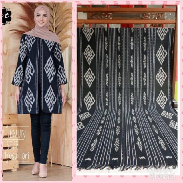 Termurah Dress Tenun Hitam Putih
