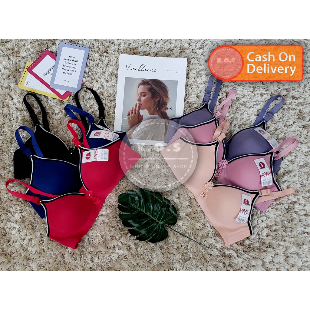 Bra bh busa tipis kombinasi lis size 36 - 42