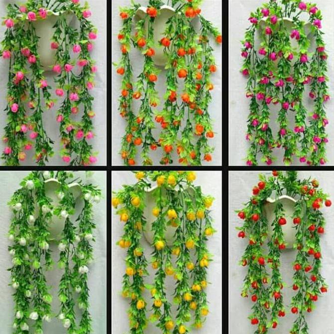 Produk Terbaik Bunga Rambat Plastik Gantung Bunga Artificial Bunga Gantung Putih Shopee Indonesia
