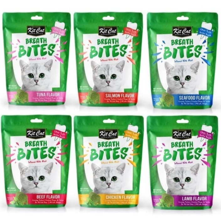 kit cat breath bites 60g snack kucing kering allvarian