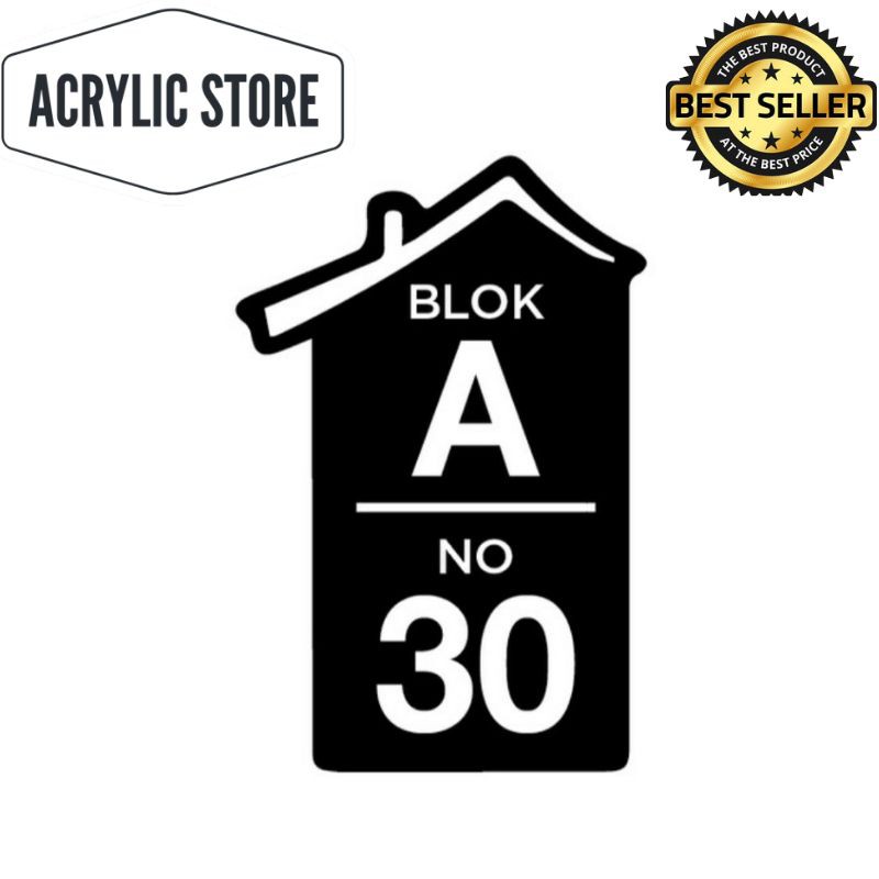 

nomor rumah akrilik timbul 30x20