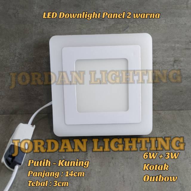 Lampu Downlight LED 2 Warna 6W + 3Watt Lis Kotak Outbow OB