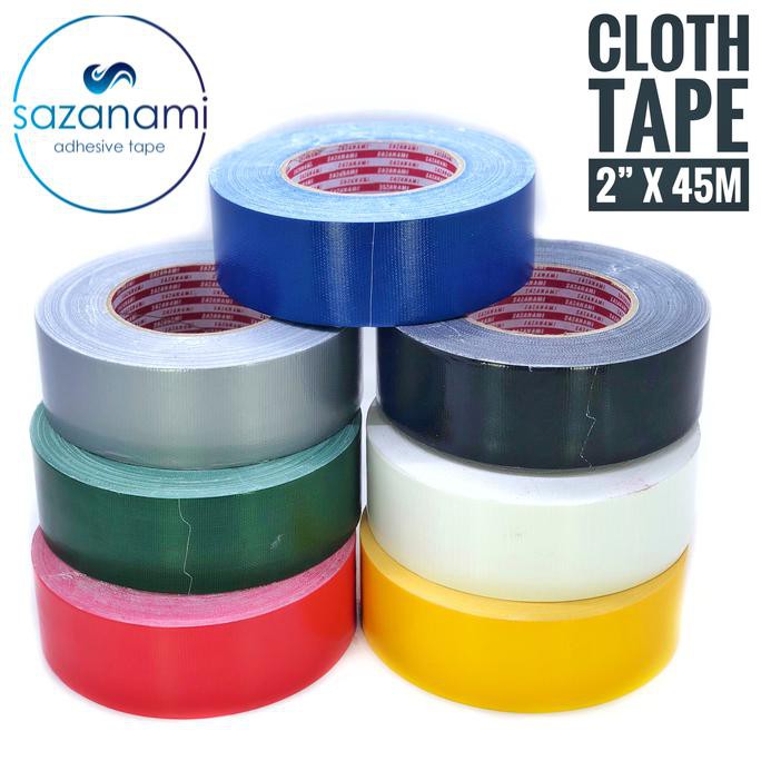 

HOT SALE|BEST SALLER lakban kain Hitam 2" Inch x 45m Sazanami Cloth Tape Warna 48mm Jumbo - Merah