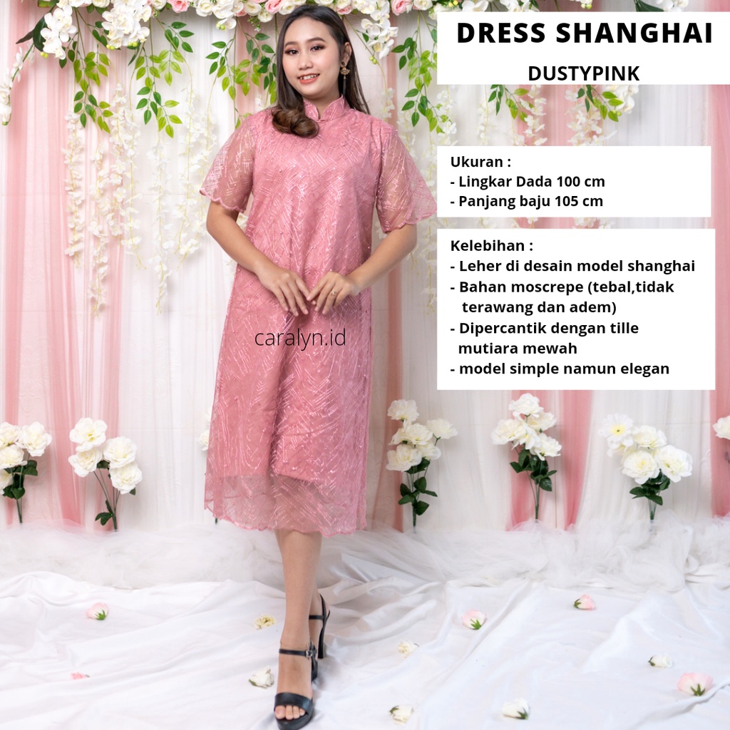 DRESS SHANGHAI BRUKAT TULLLE BORDIR GLITTER