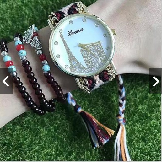 Jam Tangan Remaja & Wanita Tali Rajut Edge-Eifel Gold