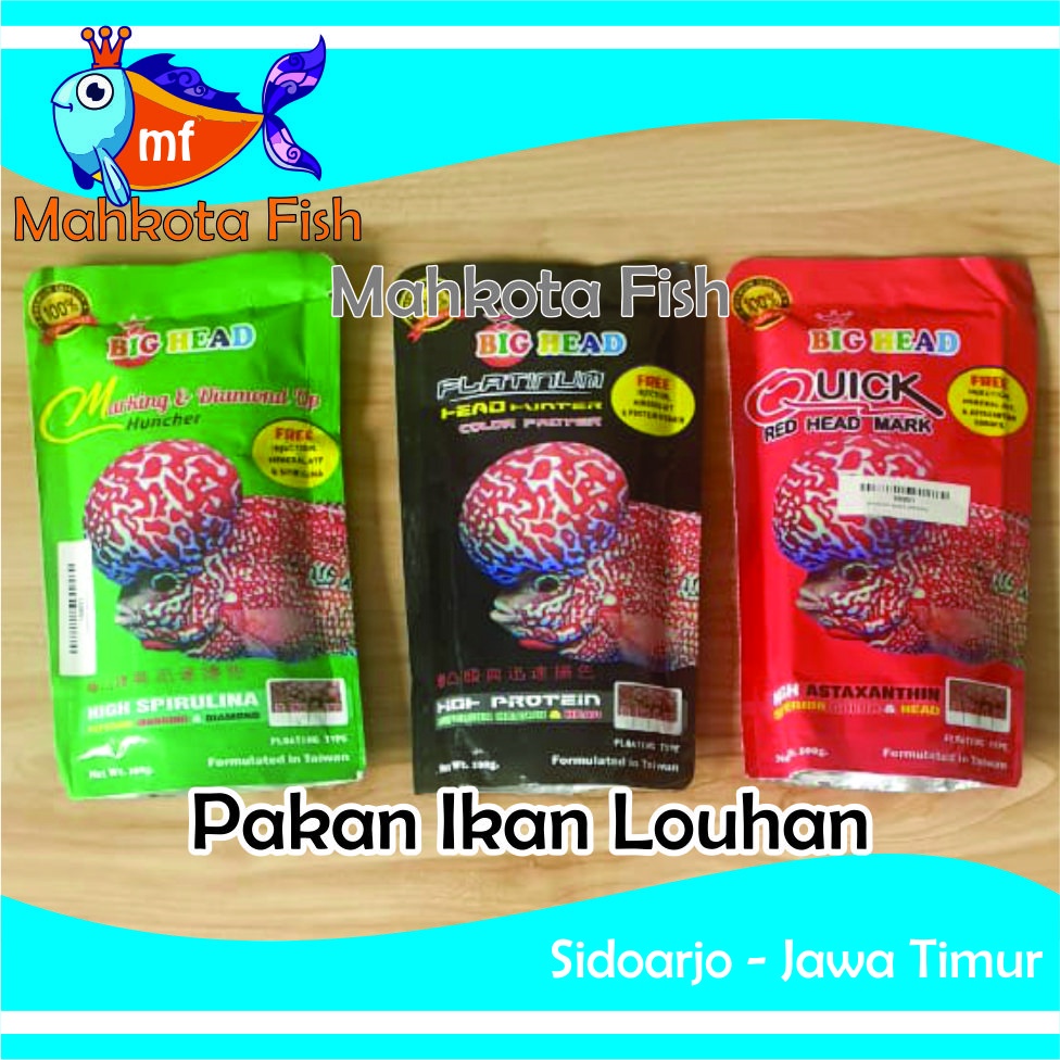 Pakan Ikan BIG HEAD OKIKO 100gr | Pakan LOHAN LOUHAN | Pakan CHANNA CANA CICHLID | Makankan Ikan | Pelet Ikan Hias