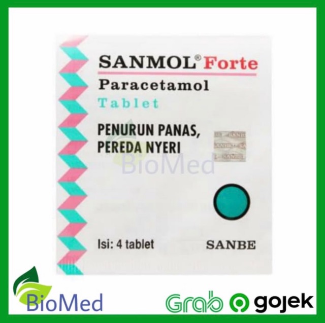 SANMOL FORTE TABLET - Obat Demam Pusing Sakit Kepala Tahan Sakit