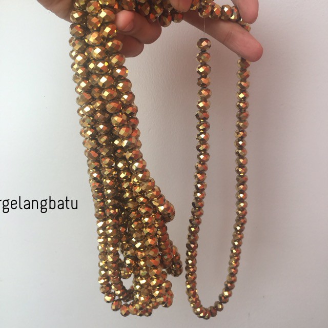 Crystal Ceko Doff 10mm GOLD EMAS spacer pembatas bahan gelang kalung aksesoris supplier online shop