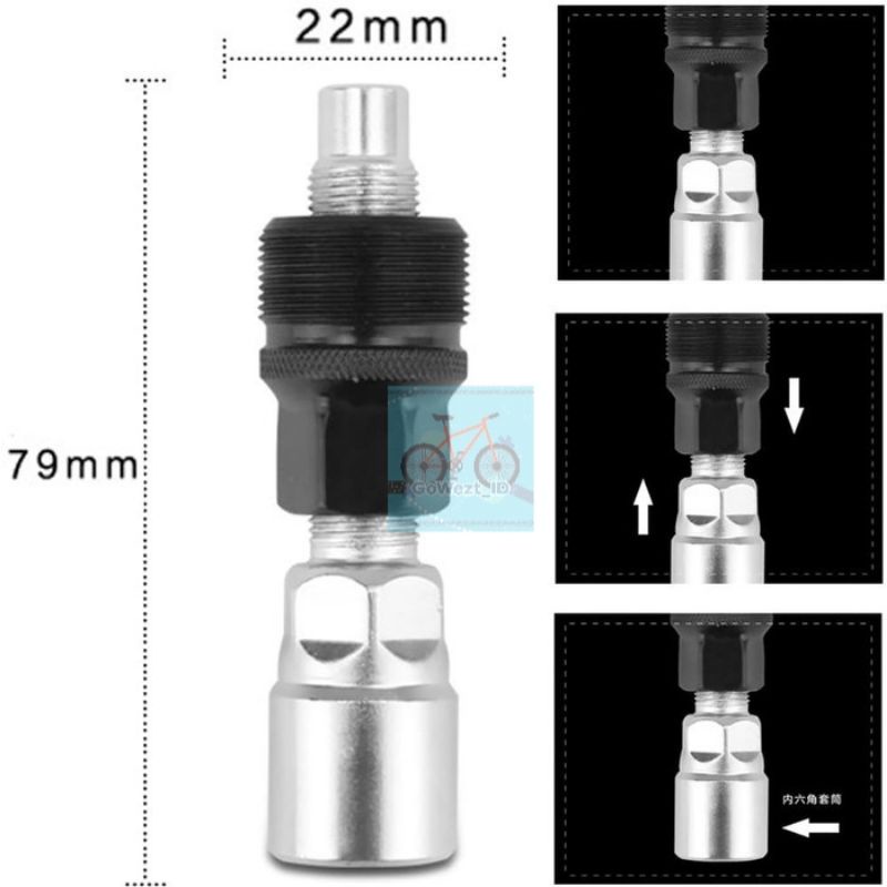 Kunci Pembuka Gir Gear Crank Treker As Gir Tengah BB Kotak Sepeda Made In Taiwan