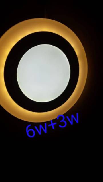 panel led 2warna 6w putih+3w biru /down light/inbow