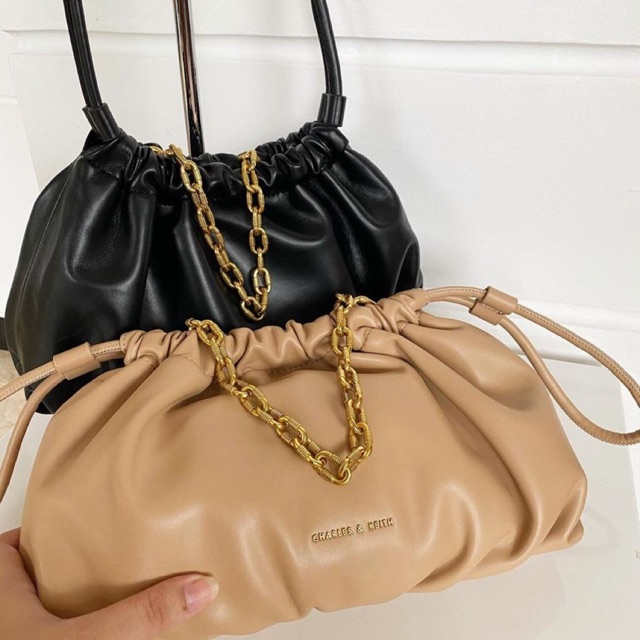 charles and keith drawstring bucket bag