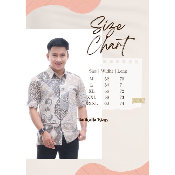 [ 7.7 Big Sale ] 022 Zahira Batik HRB026 Kenongo Hem Kemeja Batik Pria Lengan Pendek  Katun Primis Halus M L XL