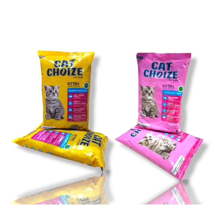 Makanan Kucing CAT CHOIZE KITTEN 1KG KEMASAN FRESHPACK Rasa TUNA dan Rasa SALMON