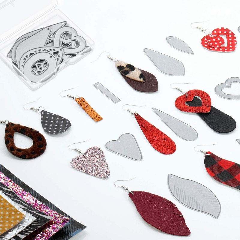 SIY  19Pcs Earring Cutting Dies Earrings Cut Template Die-Cut Leather Earrings Making