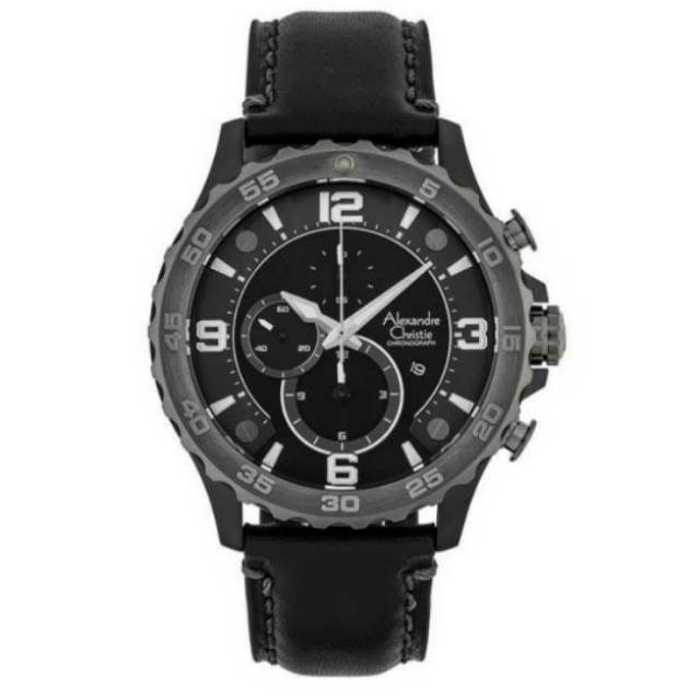 Jam Alexandre christie Pria AC6505 black/ AC 6505 hitam  pria origininal