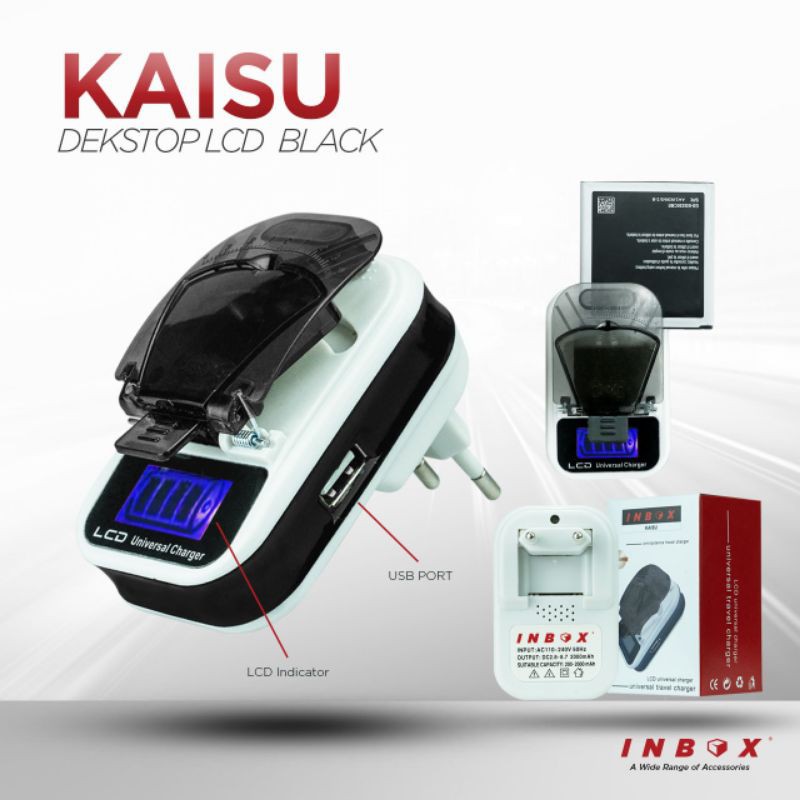 Dekstop Charger Battery Batre Baterai Batrei Batrai Destop LCD Black Hitam - Cas Casan Kodok Jepit