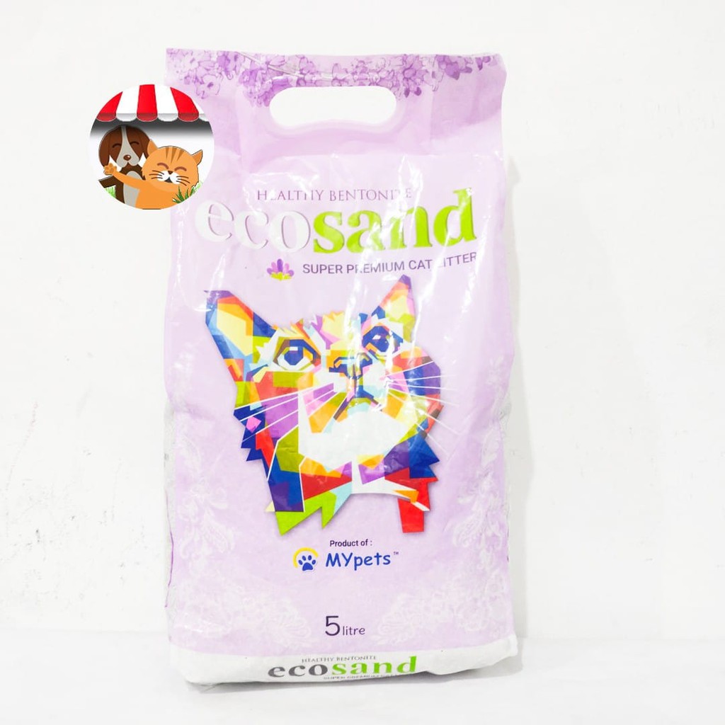 Pasir Kucing Ecosand 5 litter Eco Cat sand 5ltr Gumpal Wangi Clumping - Healthy Bentonite