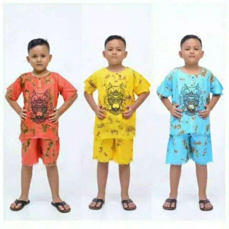 SETELAN BALI ANAK Baju Bali Rayon Lembut Adem grosir