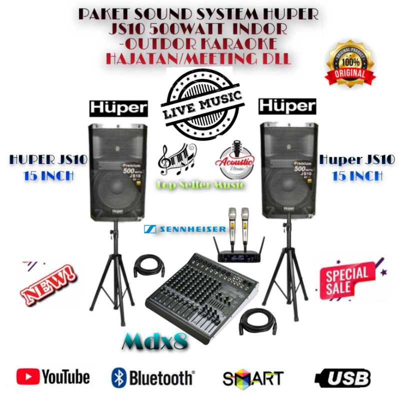 PAKET SOUND SYSTEM HUPER 15INCH JS10 ( BEST II ) ORIGINAL