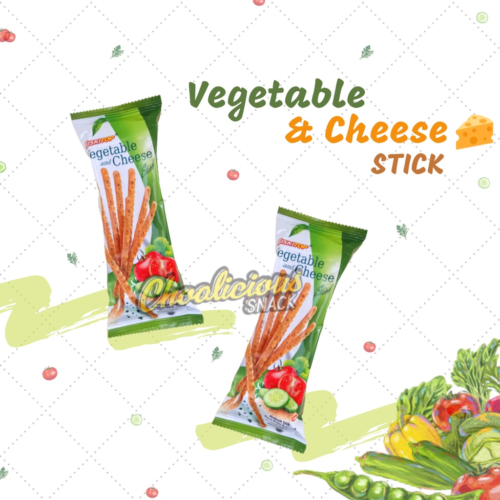

Vegetable & Cheese Stick Biskitop 60 gram Biskuit Sehat Sayur dan Keju