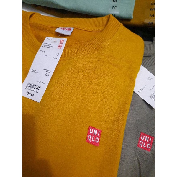 Sweater Uniqlo M L XL XXL Unisex Cowok Cewek Lengan Panjang | Logo Bordir