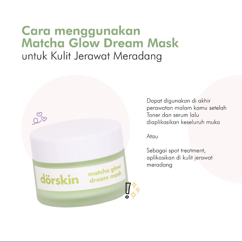 Dorskin Matcha Glow Dream Sleeping Mask Brightening Masker Skintific Moisturizer Somethinc Masker