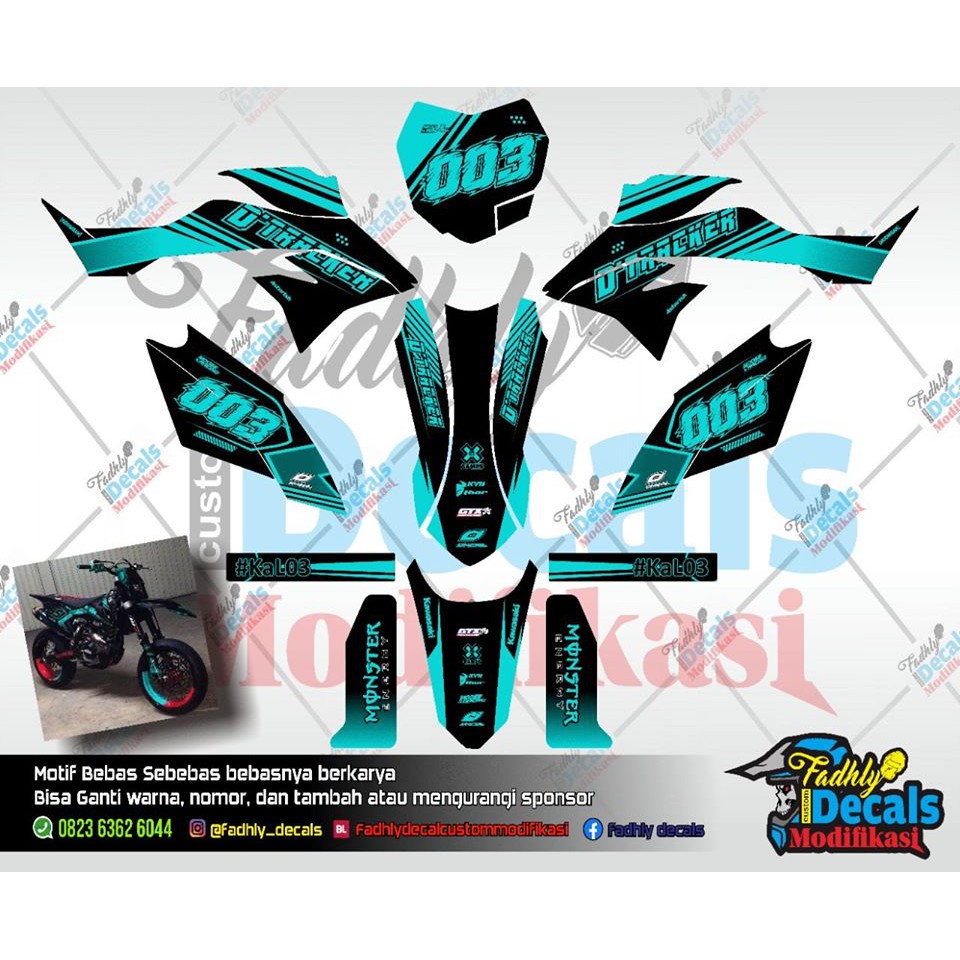 Decal KLX dtracker BF Biru Keren