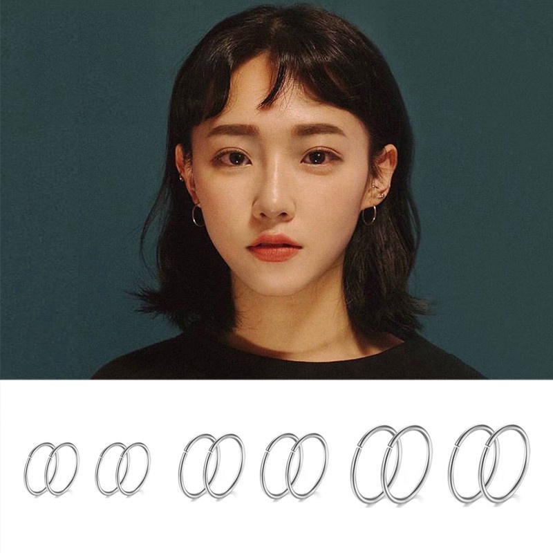 We Flower 1 Pasang Anting Klip Tulang Telinga S925 Silver Bentuk Bola Kupu-Kupu Bintang Bulan Gaya Korea Untuk Wanita
