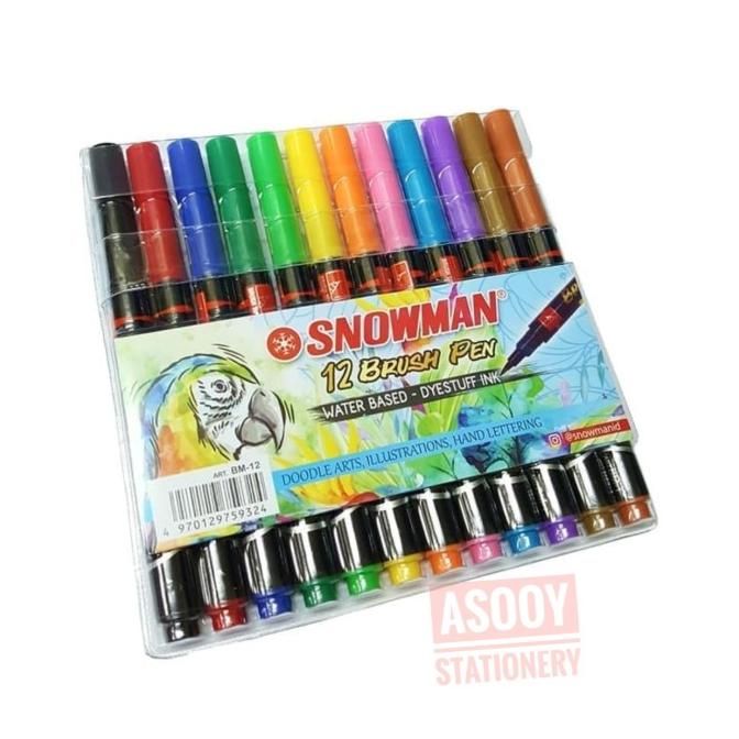 

[[COD]] Brush pen SNOWMAN 12 warna PROMO SPECIAL Kode 32