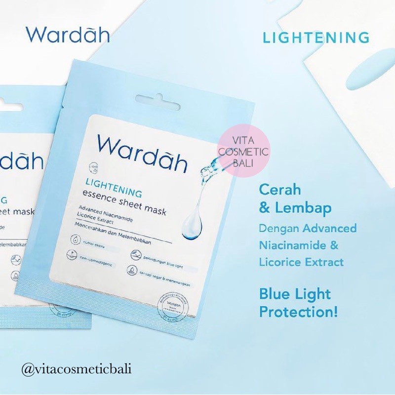 Wardah Lightening Super Aerum Essence Sheet Mask 20 ml masker Wajah sheet mask masker muka