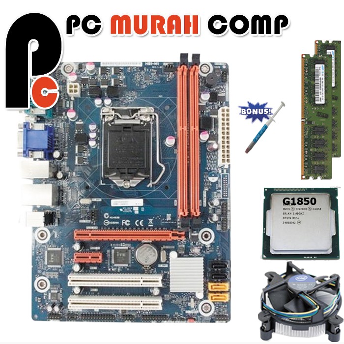 Motherboard H81 LGA 1150 Pegatron Dengan Procesor G1850 RAM 4GB