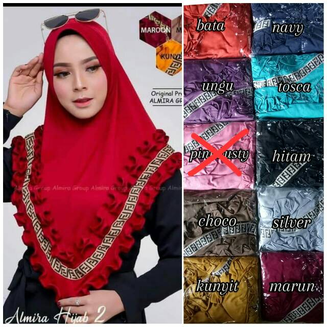 Fendi gotik jilbab rempel tape lis jilbab instant hijab khimar fashion wanita busana muslim