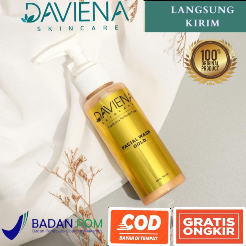 Facial Wash Foam Gold Davienaskincareofficial Davina Devina Lampung Jakarta Surabaya Pencerah Pemutih Wajah Glowing Bpom Daviena Skincare