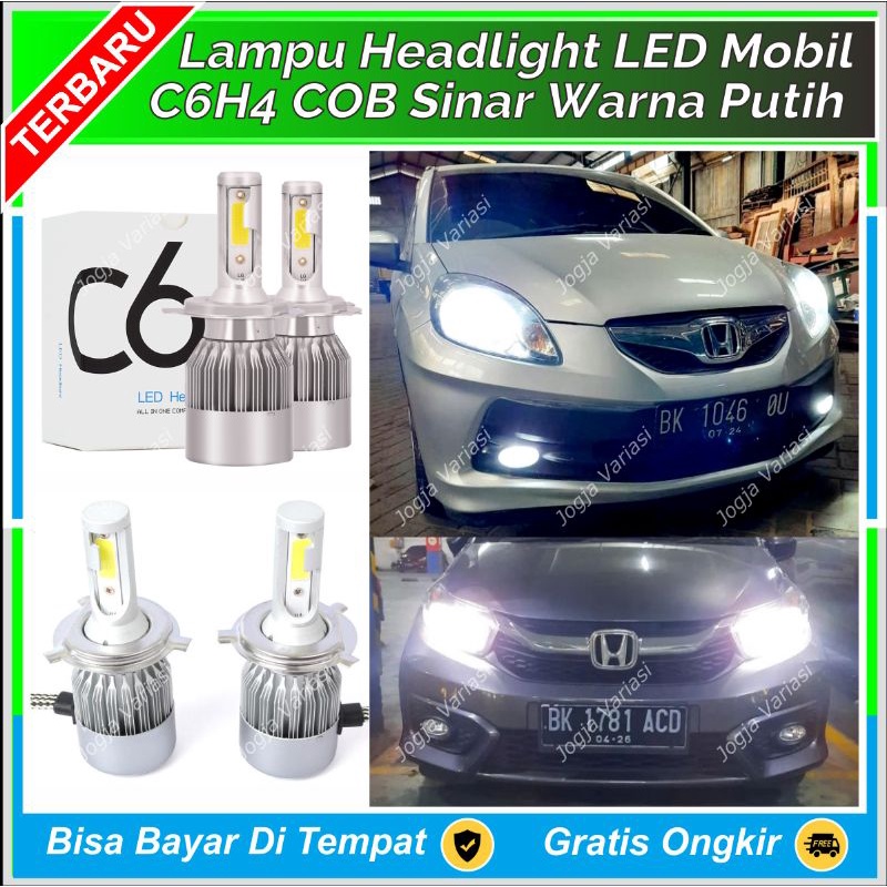 LAMPU UTAMA MOBIL LED  C6 H4 C6H4 COB PUTIH: DAIHATSU XENIA GRANDMAX ESPASS FEROZA TERIOS TAFT TARUN