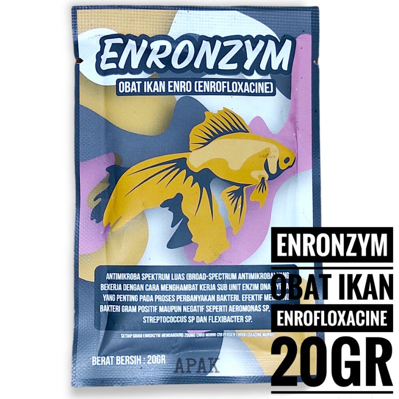 Enronzym Enrofloxacine 20gr obat ikan enro enrofloksasin 20 gram