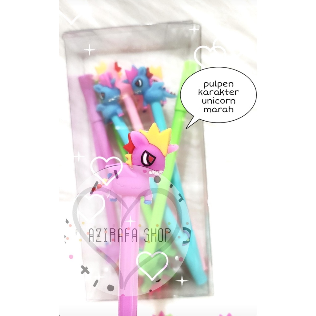 

1 LUSIN PULPEN GEL KARAKTER UNICORN MARAH / BOLPEN GEL KARAKTER 12 PC/ PULPEN KARAKTER ANAK ANAK