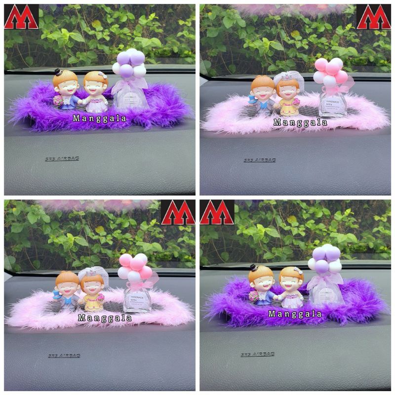 Pajangan Hiasan Patung Mainan Figure Figurin Dashboard Mobil Kue Cake Topper Pasangan Pengantin
