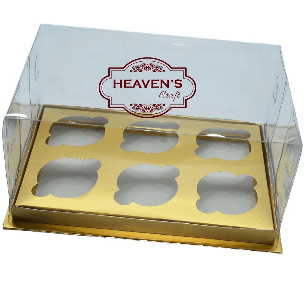 

Box cupcake isi 6 gold