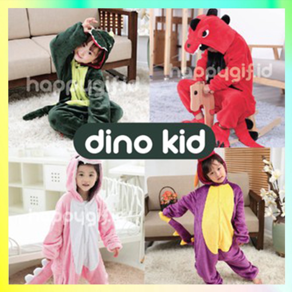 KOSTUM DINOSAURUS ONESIE PIYAMA KIGURUMI BAJU ANAK KID DINO